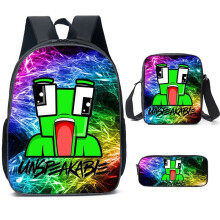 (Purple) 3 PCS UNSPEAKABLE Backpack Kids School Bag Gift Large Capacity