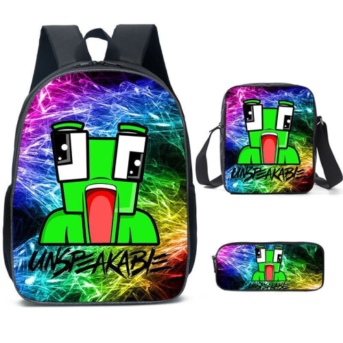 (Purple) 3 PCS UNSPEAKABLE Backpack Kids School Bag Gift