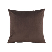 (Coffee) 16" Velvet Plain Cushion Cover Pillow Case Zipper Solid Color Home Sofa Decor