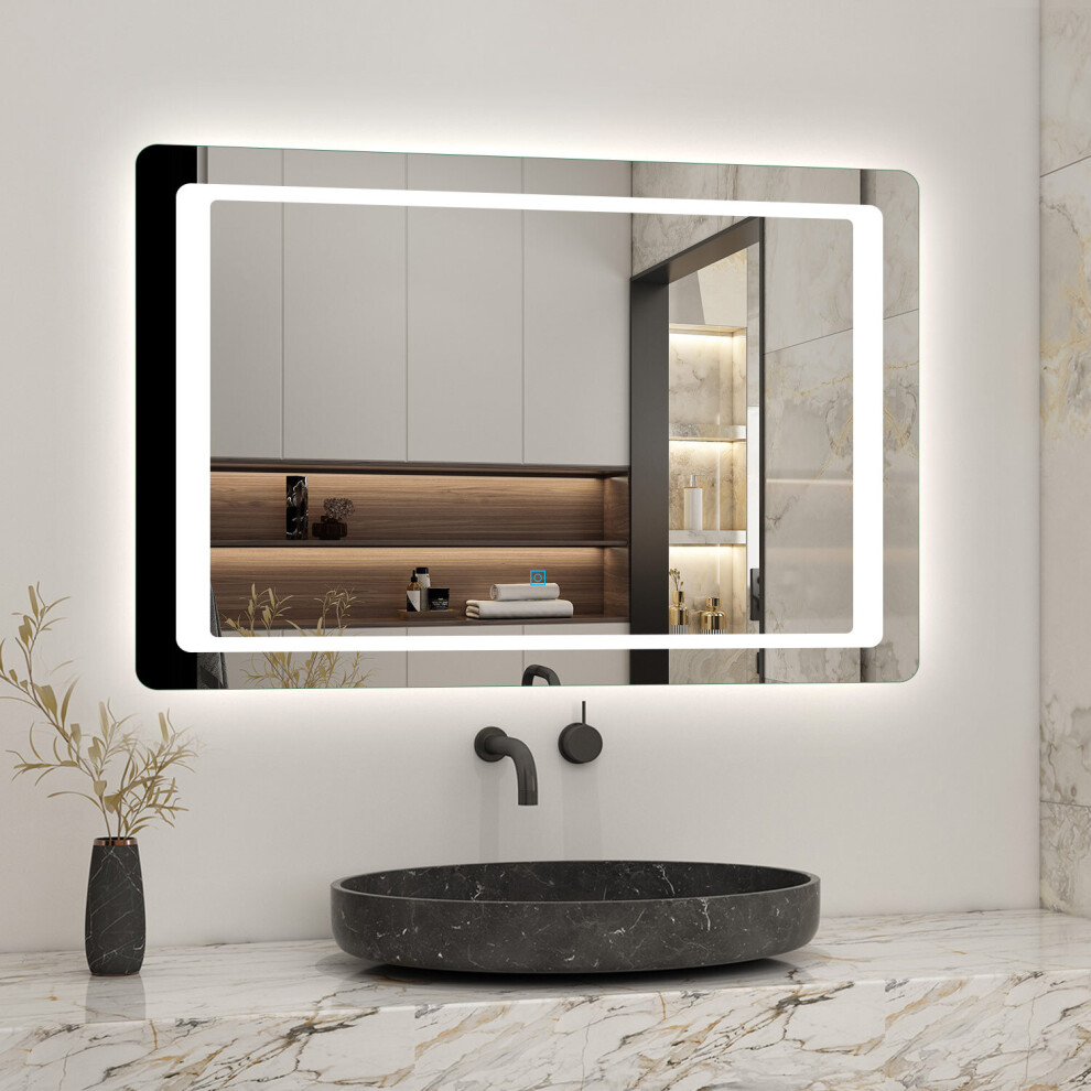 (800x600) Aica Illuminated Bathroom LED Mirror Backlit Touch