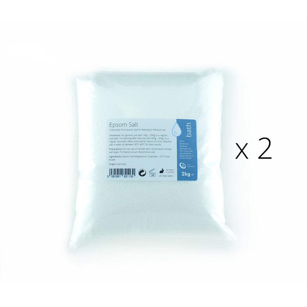 Intralabs Magnesium Sulphate Epsom Salts, Fcc Food Grade, 4Kg - Ideal For Full-Body Or Foot Baths