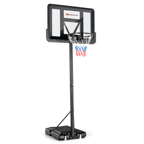 Gymax Basketball Stand System Shatterproof Backboard Adjustable Basketball Hoop