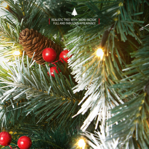 (6ft) VeryMerry 'Claudia' Pre Lit Frosted Christmas Tree 2