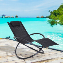 Luxury Black Sun bed Sun Lounger Rocking Chair Garden Furniture Best