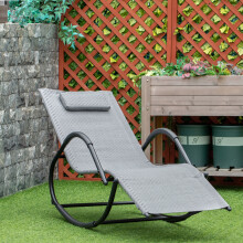 Grey Luxury Sunbed Zero Gravity Rocking Chair Sun Lounger Best
