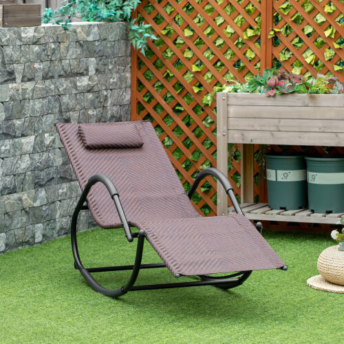 Brown Luxury Sunbed Zero Gravity Rocking Chair Sun Lounger Best 1