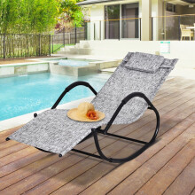 Black and Grey Luxury Sunbed Rocking Chair Sun Lounger Best