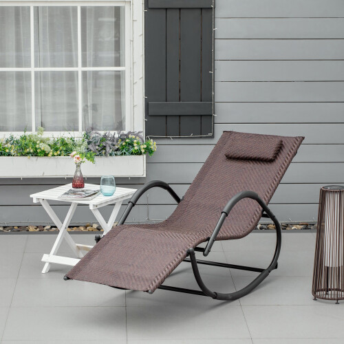 Brown Luxury Sunbed Zero Gravity Rocking Chair Sun Lounger Best 2