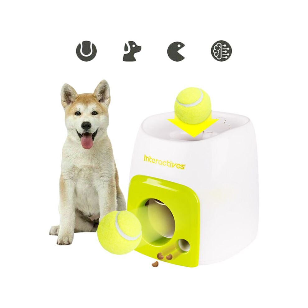 Automatic Pet Dog Food Dispenser Treat Tennis Ball Reward Fetch Toy