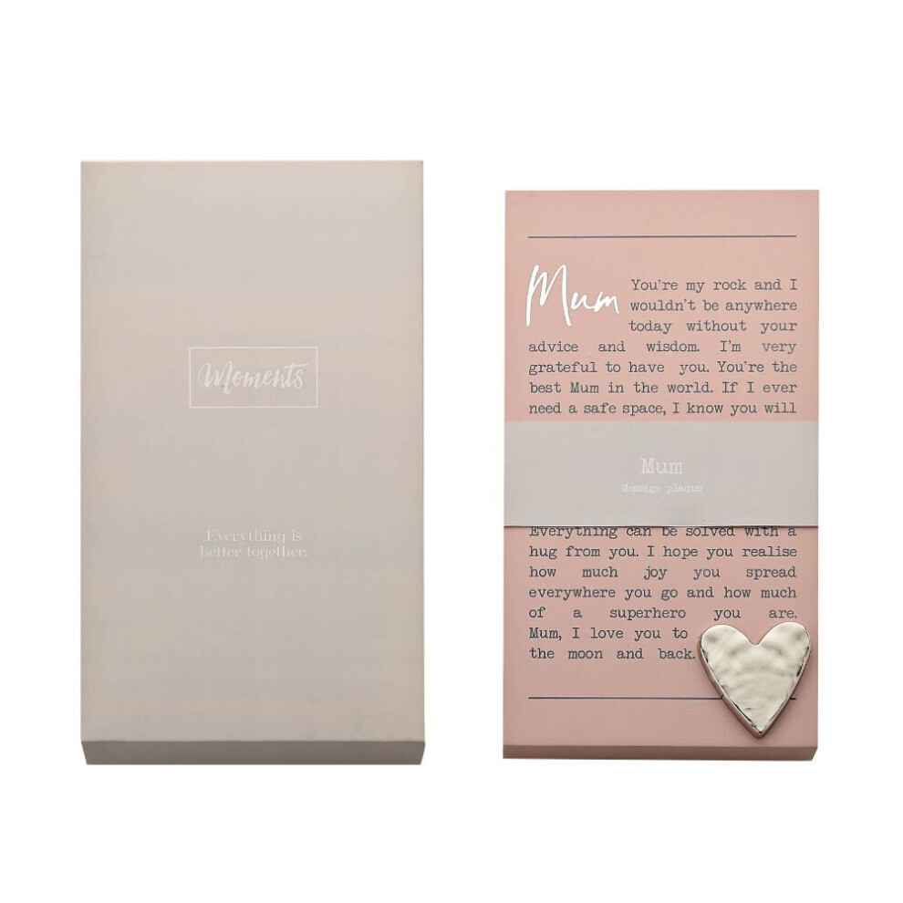 Widdop And Co. "Mum" Sentimental Moments Message Plaque Freestanding Or Hanging Gift