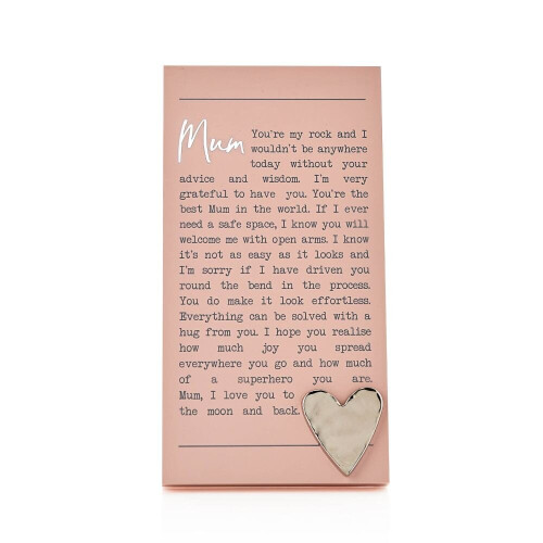 WIDDOP and Co. "Mum" Sentimental Moments Message Plaque Freestanding Or Hanging Gift 2