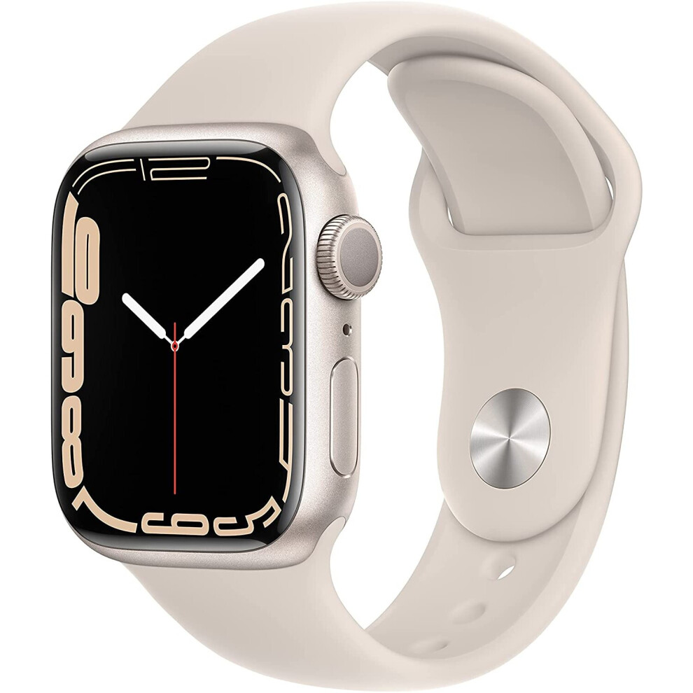 Apple Watch Series 7 GPS, 41mm Starlight Aluminum Case with Starlight Sport Band - Regular GPS 41mm Starlight