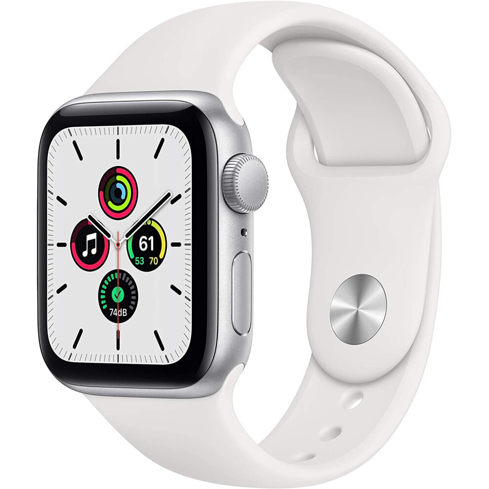 Apple Watch SE (GPS, 40mm) - Silver Aluminum Case with White Sport Band