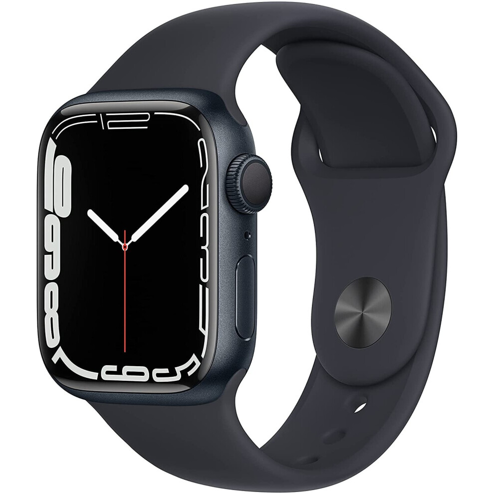 Apple Watch Series 7 GPS, 41mm Midnight Aluminum Case with Midnight Sport Band - Regular GPS 41mm Midnight