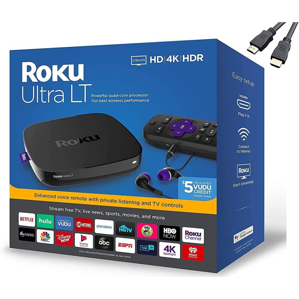 Roku Ultra LT Streaming Media Player 4K/HD/HDR w/ 4K HDMI Cable