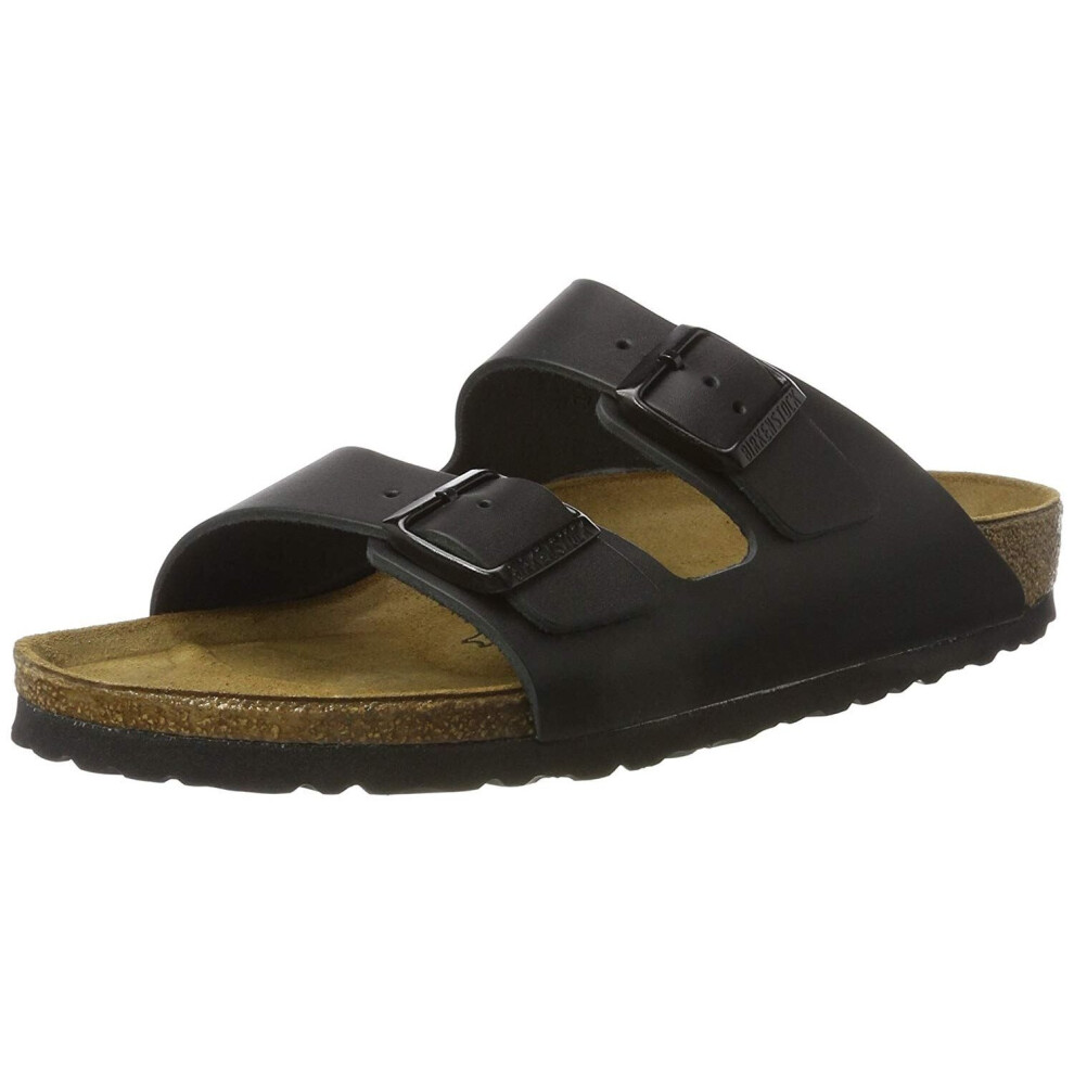 (7.5 UK 41 EU 8 US) Birkenstock Arizona Black Leather Mens Regular Fit Sandals