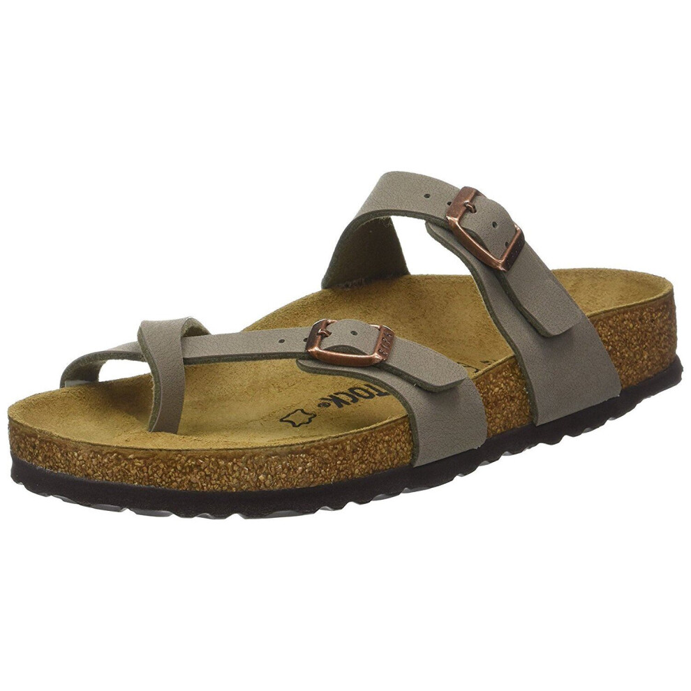 (7 UK 40 EU 9 US) Birkenstock Mayari Nubuck Stone Womens Regular Fit Sandals