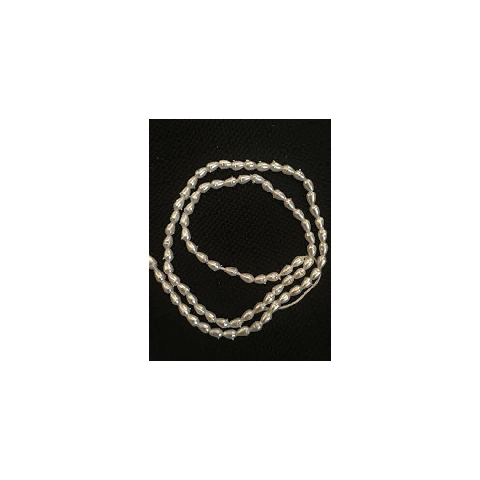Disney White Pearl, Droplet Shape Spacer Loose Beads. Imitation Pearls/Faux Cream