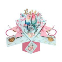 Love Birds Romantic Pop-Up Greeting Card Second Nature 3D Pop Up Cards