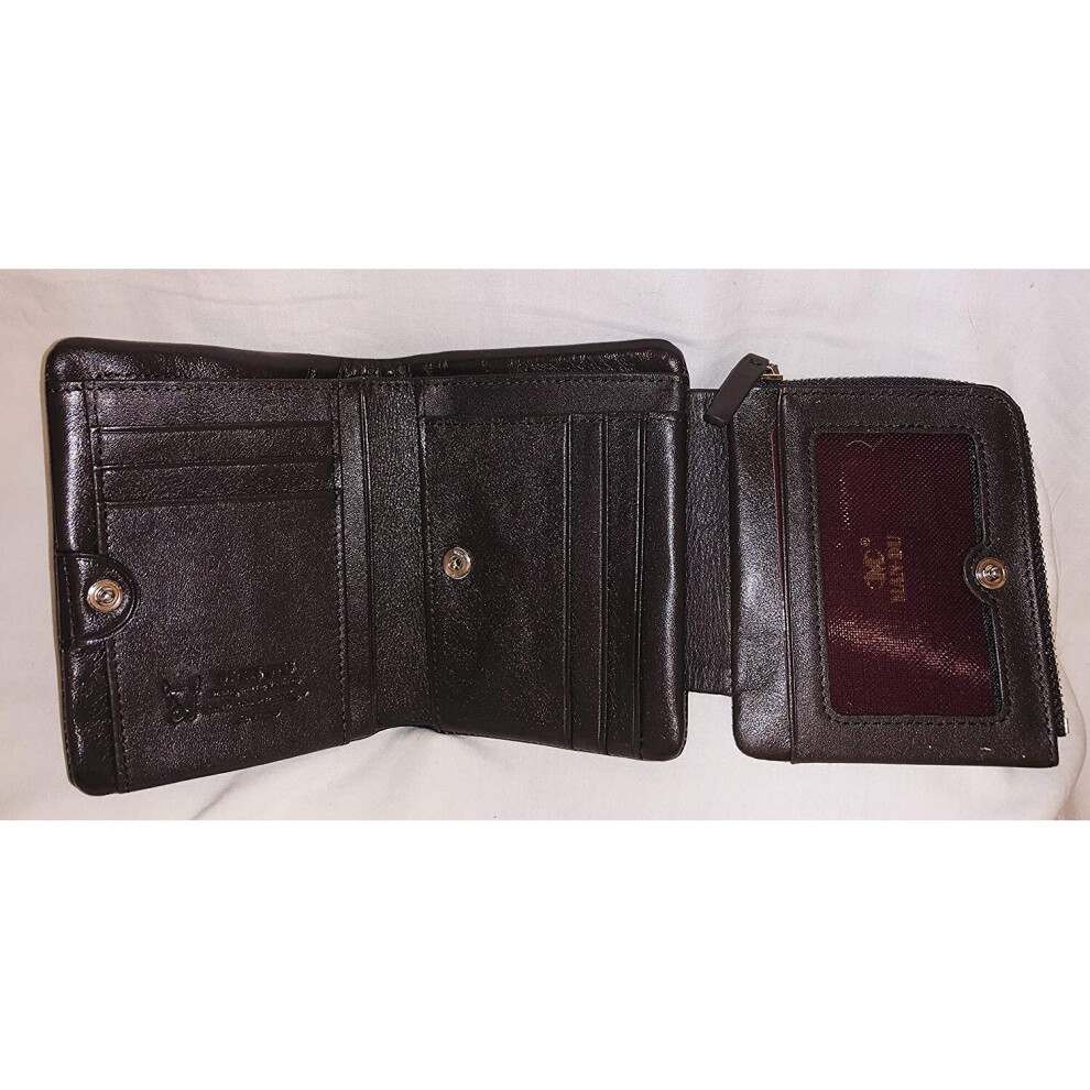 Men Leather Trifoid Wallet Purse Brown Luxury