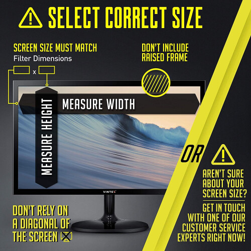 Acryl 22 Zoll Computer Datenschutzfilter für Breitbildmonitore - 19,3" x 12,5" (490 x 317mm) 2