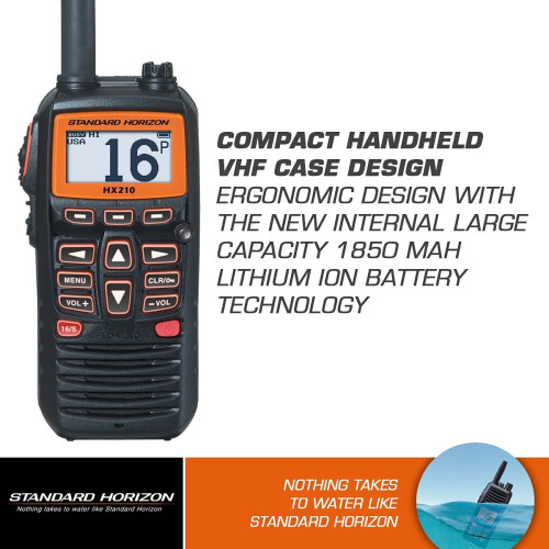 Standard Horizon HX210 Handheld VHF Radio,black 1