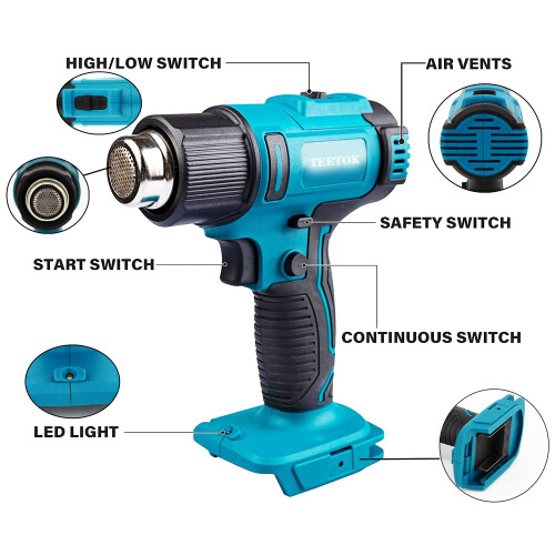 Heat Gun Cordless Compatible With Makita 18V Battery Electric Hot Air - View #4