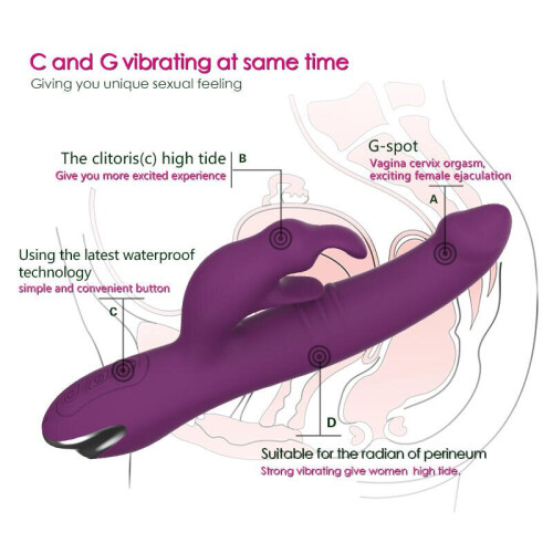 Silicone Multi Speed Rabbit Vibrator “Paula” Purple 2