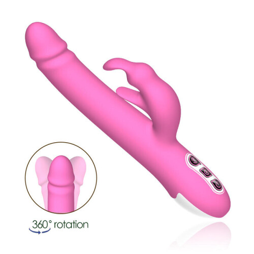 Silicone Multi Speed Rabbit Vibrator “Alvin” Pink