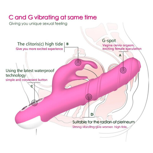 Silicone Multi Speed Rabbit Vibrator “Khalifa” Pink 2