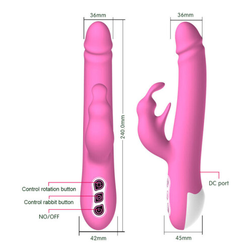 Silicone Multi Speed Rabbit Vibrator “Alvin” Pink 1