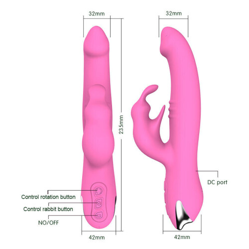 Silicone Multi Speed Rabbit Vibrator “Paula” Pink 1