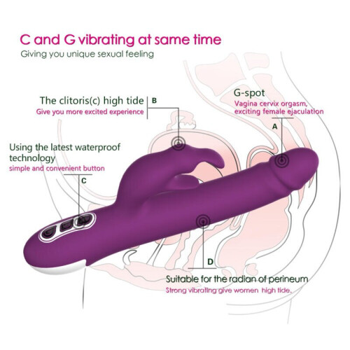 Silicone Multi Speed Rabbit Vibrator “Alvin” Purple 2