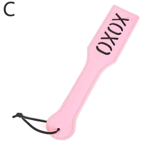 PU Leather Spanking Paddle OXOX (Pink)