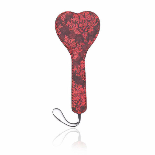 PU Leather Deluxe Heart Spanking Paddle (Black/Red)