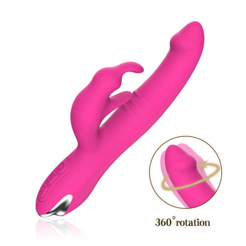 Silicone Multi Speed Rabbit Vibrator “Paula” Peach