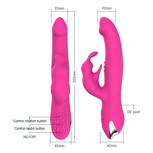 Silicone Multi Speed Rabbit Vibrator “Paula” Peach 1