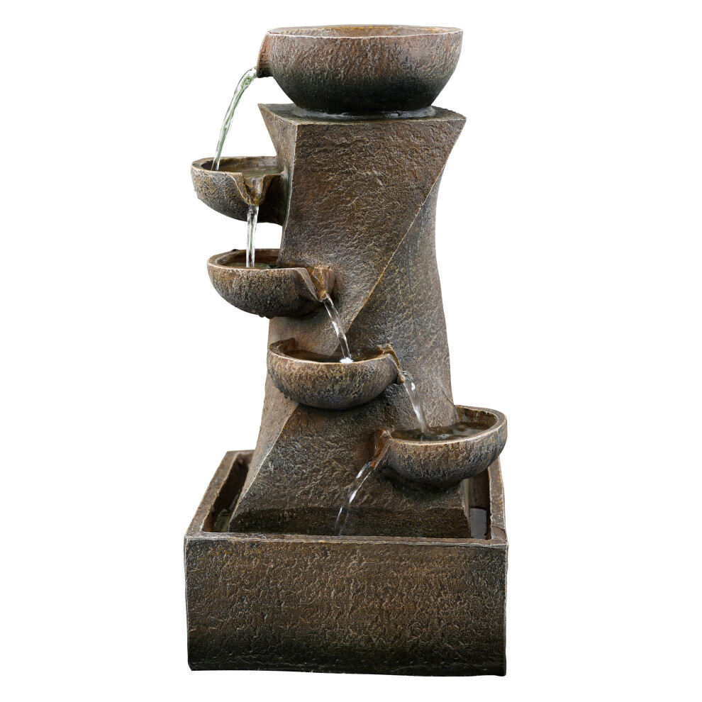 Geezy (Cascading Fountain) Freestanding Led Water Fountain | Small Garden Fountain With Led Lights