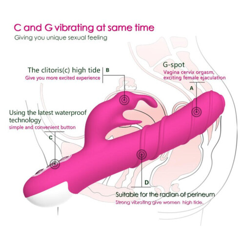 Silicone Multi Speed Rabbit Vibrator “Khalifa” Peach 2