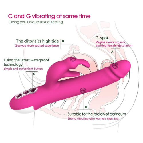 Silicone Multi Speed Rabbit Vibrator “Alvin” Peach 1