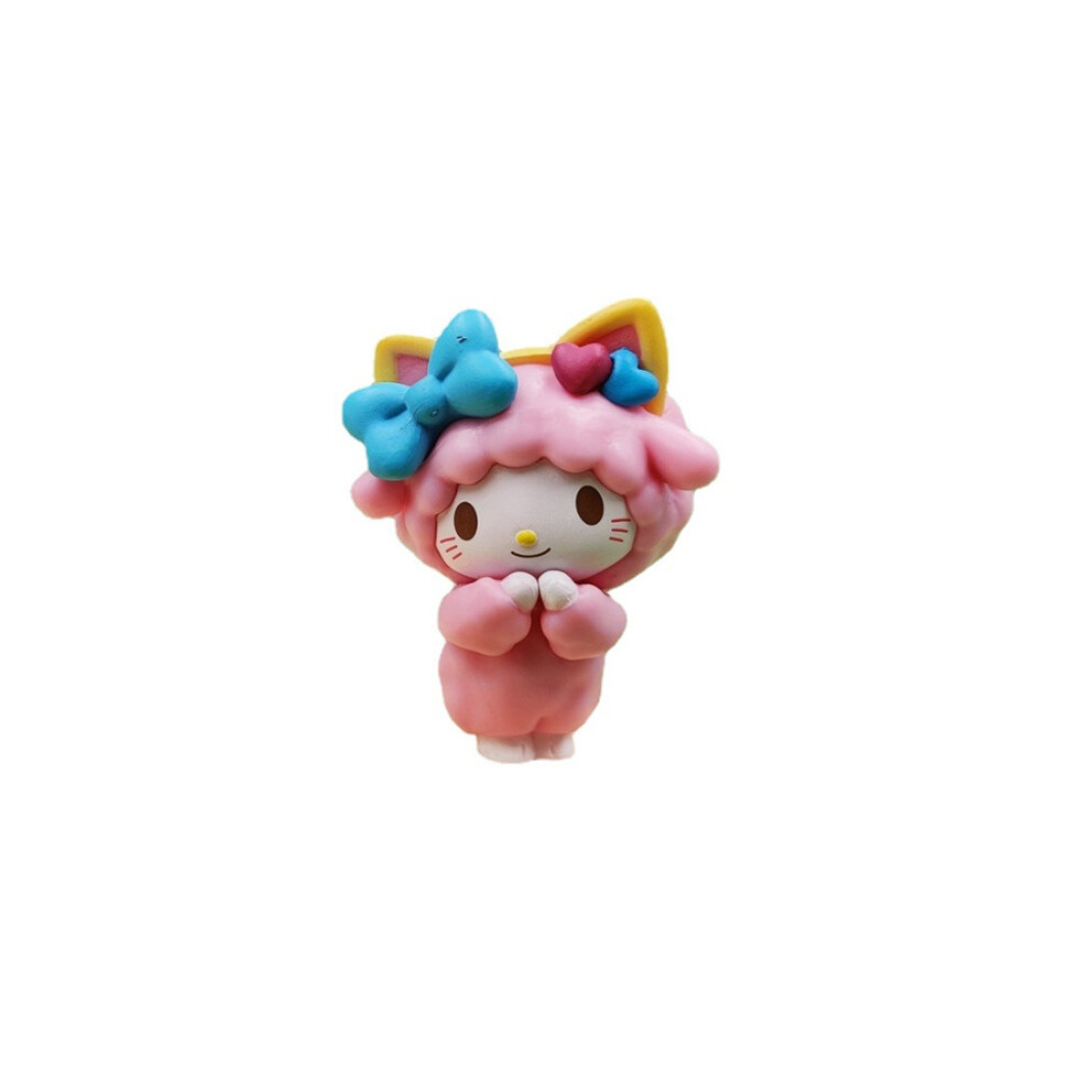 (Sheep) Sanrio Kuromi My Melody Action Figure Kawaii Bow Model Kids Toys Gift Pink