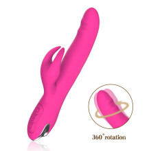 Silicone Multi-Speed Vibrator "Kelly" Peach | 7 Vibration Modes, 360 Rotating | IPX5 Waterproof | USB Rechargeable | 230x36mm | 515000659