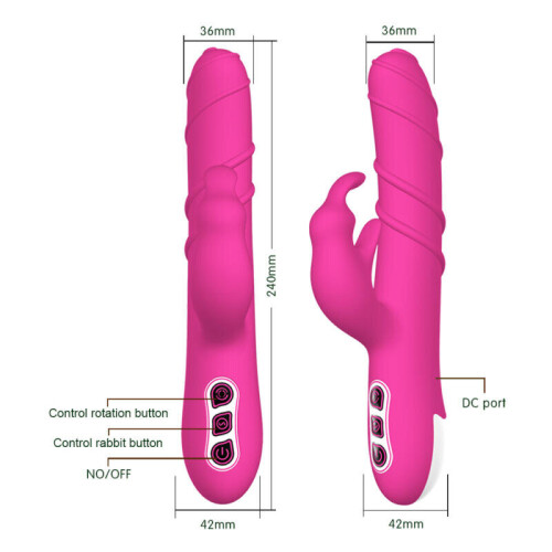 Silicone Multi Speed Rabbit Vibrator “Khalifa” Peach 1