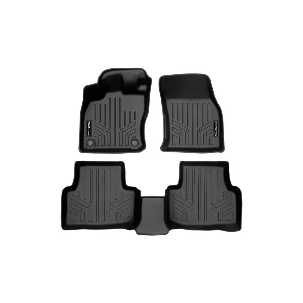 Smartliner Sa0562-B0562 All Weather Custom Fit 2 Row Floor Mat Liner Set For 2022-2023 Volkswagen Taos, Black 840004628820
