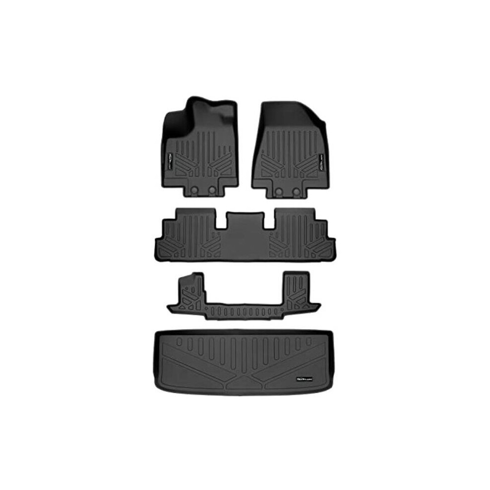 Smartliner Sa0567-B0567-C0567-E0567 Custom Fit 3 Rows Behind Floor Mats & Cargo Liner Set For 2022-2023 Nissan Pathfinder, Black 840004629087
