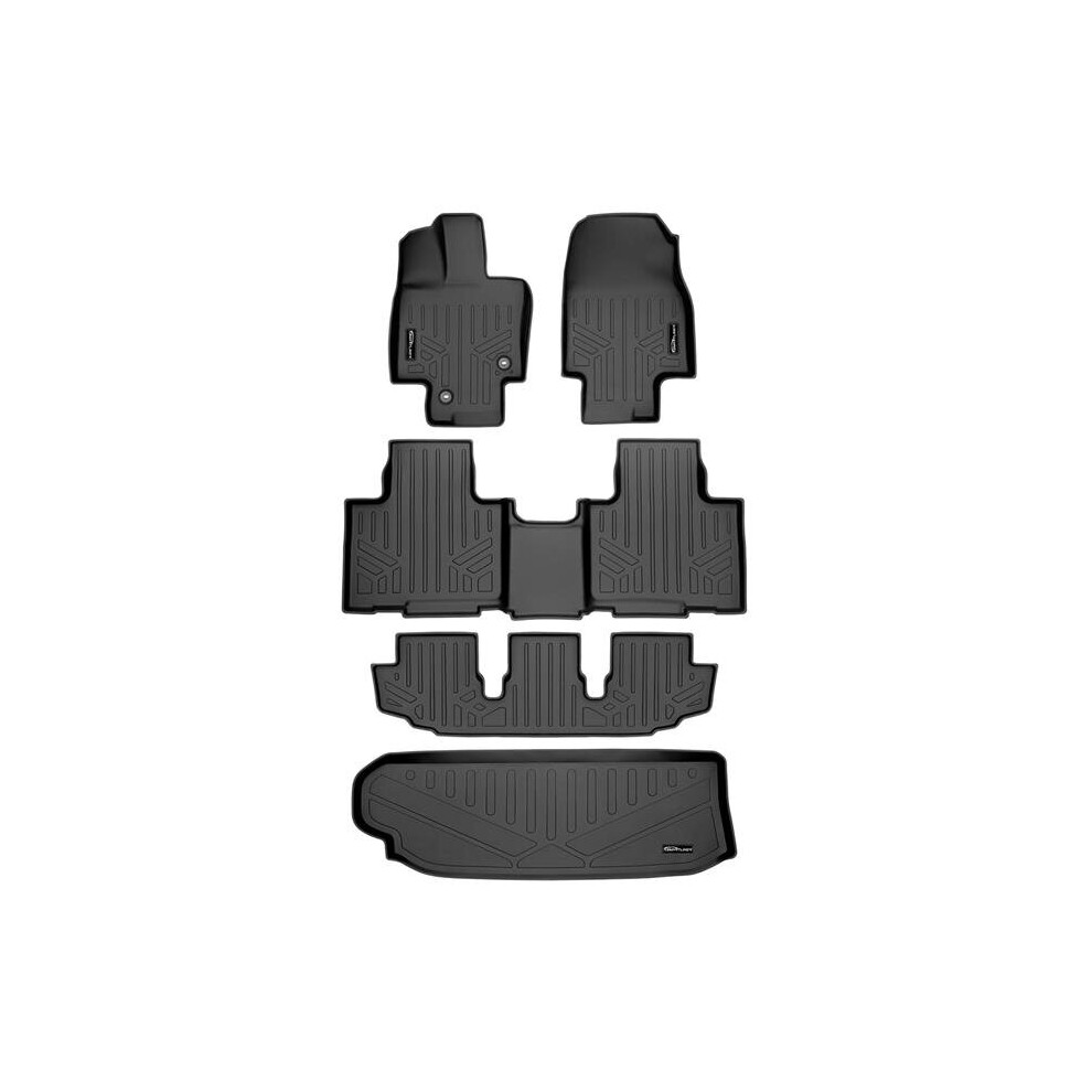 Smartliner Sa0500-B0522-C0500-E0500 3 Row Behind Floor Mats & Cargo Liner For 2020-2022 Toyota Highlander, Black 840004628295
