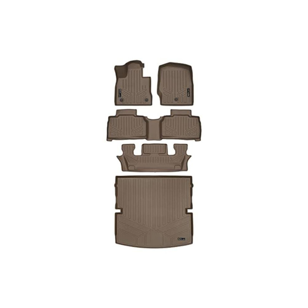 Smartliner Sa1423-B1423-C1423-D1423 3 Row Tan Behind 2Nd Row Floor Mats & Cargo Liner For 2020-2023 Explorer 840004628158