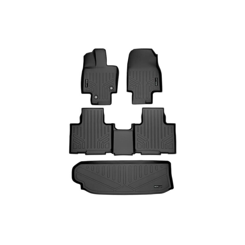 Smartliner Sa0500-B0522-E0500 2 Row Behind 3Rd Row Floor Mats & Cargo Liner For 2020-2022 Toyota Highlander, Black 840004628332