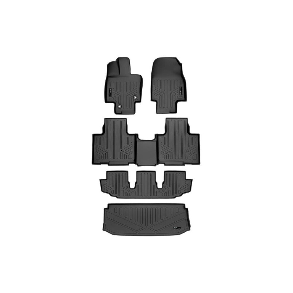 Smartliner Sa0500-B0522-C0500-E0515 3 Row Behind Floor Mats & Cargo Liner For 2020-2022 Toyota Highlander, Black 840004628288