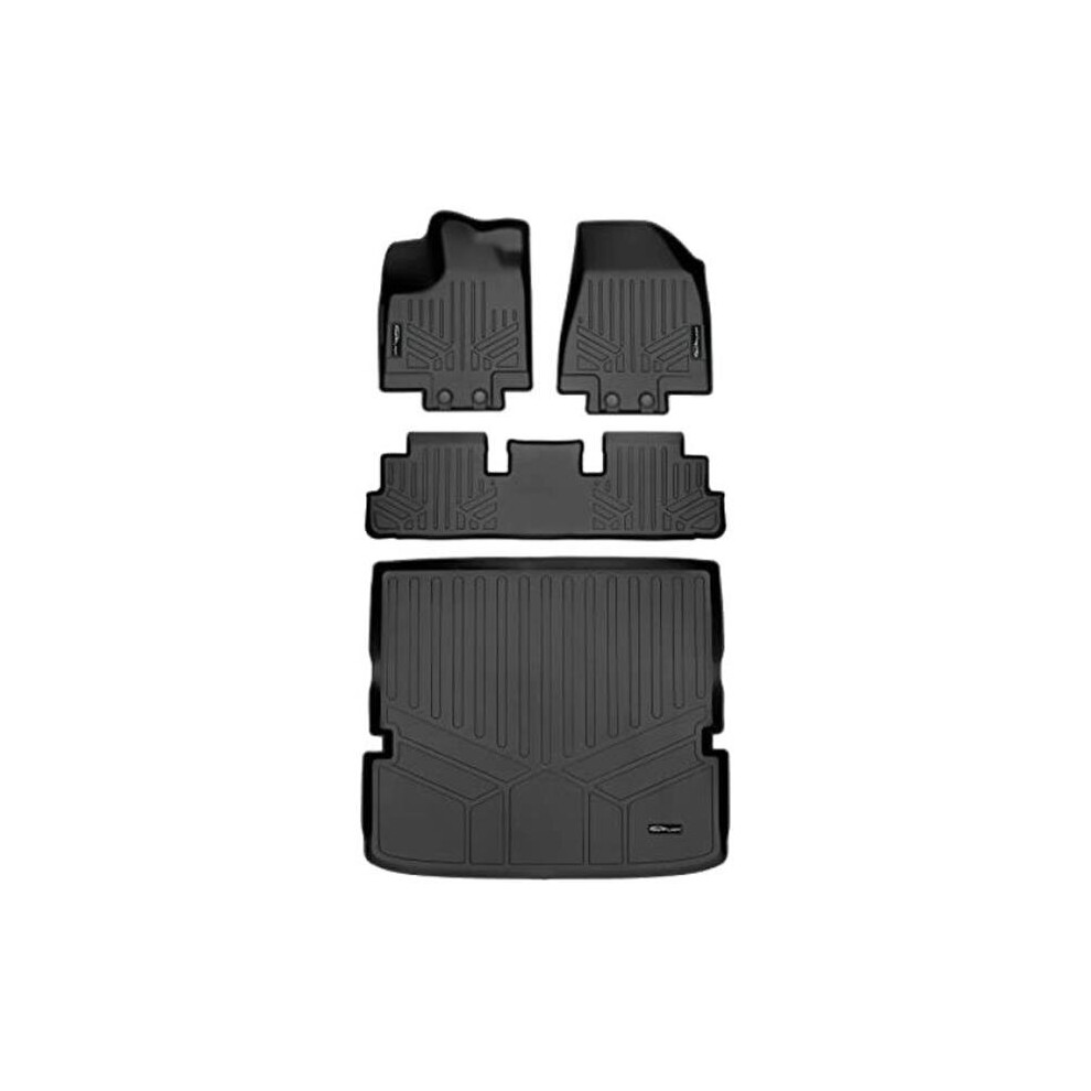 Smartliner Sa0567-B0567-D0567 Custom Fit 2 Rows Behind Floor Mats & Cargo Liner Set For 2022-2023 Nissan Pathfinder, Black 840004629094